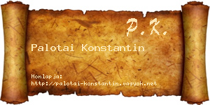 Palotai Konstantin névjegykártya